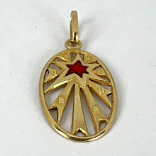 Load image into Gallery viewer, French Bonheur Lucky Star Good Luck 18K Yellow Gold Enamel Charm Pendant

