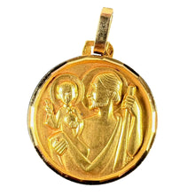 Load image into Gallery viewer, Vintage French 18K Yellow Gold Saint Christopher Religious Charm Pendant
