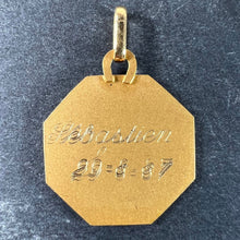 Load image into Gallery viewer, Vintage French Perroud Saint Christopher 18K Yellow Gold Octagonal Medal Pendant
