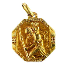 Load image into Gallery viewer, French Thiery Saint Christopher Triumph of Speed 18K Yellow Gold Charm Pendant
