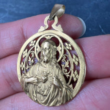Load image into Gallery viewer, French Lavrillier Sacred Heart Madonna and Child 18K Yellow Gold Medal Pendant
