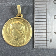 Load image into Gallery viewer, French Dropsy Virgin Mary 18K Yellow Gold Religious Medal Pendant
