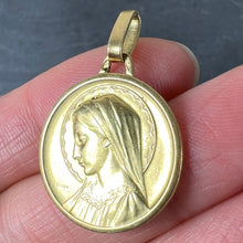 Load image into Gallery viewer, French Dropsy Virgin Mary 18K Yellow Gold Religious Medal Pendant
