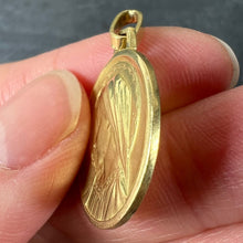 Load image into Gallery viewer, French Dropsy Virgin Mary 18K Yellow Gold Religious Medal Pendant
