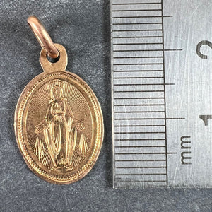 French Virgin Mary 18K Rose Gold Charm Pendant