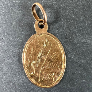 French Virgin Mary 18K Rose Gold Charm Pendant