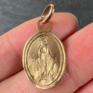 French Virgin Mary 18K Rose Gold Charm Pendant