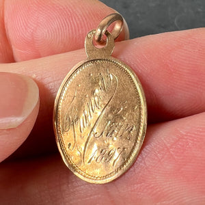 French Virgin Mary 18K Rose Gold Charm Pendant