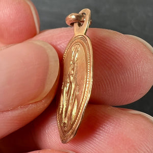 French Virgin Mary 18K Rose Gold Charm Pendant