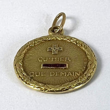 Load image into Gallery viewer, Augis French Plus Hier Ruby Diamond 18K Yellow Gold Love Charm Pendant
