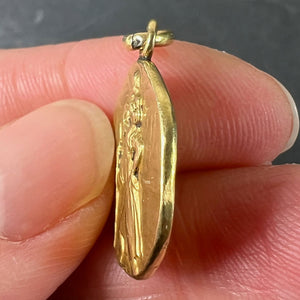 French Tricard Saint Christopher 18K Yellow Gold Charm Pendant Medal