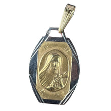 Load image into Gallery viewer, French Saint Therese 18K Yellow White Gold Charm Pendant
