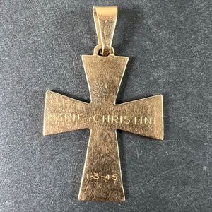 French 18K Rose Gold Tapered Arms Cross Pendant