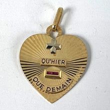 Load image into Gallery viewer, Augis More Than Yesterday Heart 18K Yellow White Gold Synthetic Ruby Love Pendant
