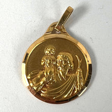 Load image into Gallery viewer, Vintage French St Christopher 18K Yellow Gold Religious Medal Pendant
