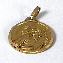 Load image into Gallery viewer, Vintage French St Christopher 18K Yellow Gold Religious Medal Pendant
