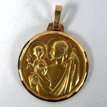 Load image into Gallery viewer, Vintage French 18K Yellow Gold Saint Christopher Religious Charm Pendant
