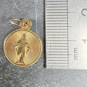 French Virgin Mary 18K Rose Gold Charm Pendant