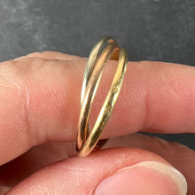 Load image into Gallery viewer, Vintage French 18K White Rose Yellow Gold Trinity Russian Wedding Ring
