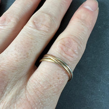 Load image into Gallery viewer, Vintage French 18K White Rose Yellow Gold Trinity Russian Wedding Ring
