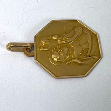 Load image into Gallery viewer, Vintage French Perroud Saint Christopher 18K Yellow Gold Octagonal Medal Pendant

