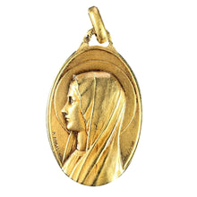 Load image into Gallery viewer, French Augis Mazzoni Virgin Mary 18K Yellow Gold Pendant
