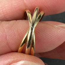 Load image into Gallery viewer, Vintage French 18K White Rose Yellow Gold Trinity Russian Wedding Ring
