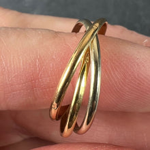 Load image into Gallery viewer, Vintage French 18K White Rose Yellow Gold Trinity Russian Wedding Ring
