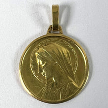 Load image into Gallery viewer, French Dropsy Virgin Mary 18K Yellow Gold Religious Medal Pendant
