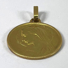 Load image into Gallery viewer, French Dropsy Virgin Mary 18K Yellow Gold Religious Medal Pendant
