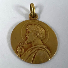 Load image into Gallery viewer, French Saint Peter 18K Yellow Gold Charm Pendant Medal
