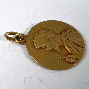 French Saint Peter 18K Yellow Gold Charm Pendant Medal