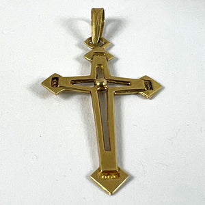 Vintage French 18K Yellow Gold Cross Pendant