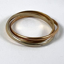 Load image into Gallery viewer, Vintage French 18K White Rose Yellow Gold Trinity Russian Wedding Ring
