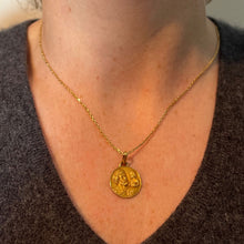 Load image into Gallery viewer, Vintage French KimberleySaint Christopher 18K Yellow Gold Medal Pendant
