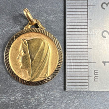 Load image into Gallery viewer, French 18K Yellow Gold Virgin Mary Charm Pendant Medal
