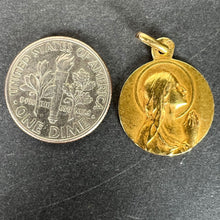 Load image into Gallery viewer, Antique French 18K Yellow Gold Virgin Mary Religious Pendant Medal
