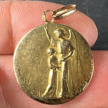 Load image into Gallery viewer, Antique French Ovide Yencesse Angel 18 Karat Yellow Gold Medal Pendant
