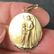 Load image into Gallery viewer, Antique French Ovide Yencesse Angel 18 Karat Yellow Gold Medal Pendant
