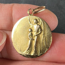 Load image into Gallery viewer, Antique French Ovide Yencesse Angel 18 Karat Yellow Gold Medal Pendant

