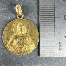 Load image into Gallery viewer, Dropsy Sacred Heart Virgin Mary Madonna Carmeli 18K Yellow Gold Medal Pendant
