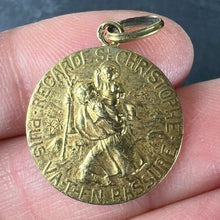 Load image into Gallery viewer, French Tairac Saint Christopher 18K Yellow Gold Religious Travel Medal Pendant
