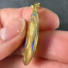 Load image into Gallery viewer, Antique French Virgin Mary Plique A Jour Enamel 18K Yellow Gold Pendant Medal
