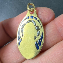 Load image into Gallery viewer, Antique French Virgin Mary Plique A Jour Enamel 18K Yellow Gold Pendant Medal
