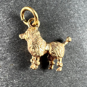 9K Yellow Gold Poodle Dog Charm Pendant