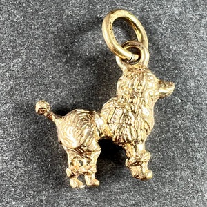 9K Yellow Gold Poodle Dog Charm Pendant