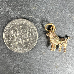 9K Yellow Gold Poodle Dog Charm Pendant