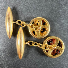 Load image into Gallery viewer, Art Nouveau French Mistletoe Leaves 18K Yellow Gold Cufflinks
