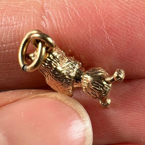 9K Yellow Gold Poodle Dog Charm Pendant