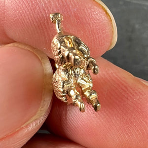 9K Yellow Gold Poodle Dog Charm Pendant